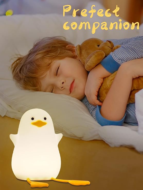 Luce Notturna a Forma di Anatra – Lampada LED Ricaricabile in Silicone