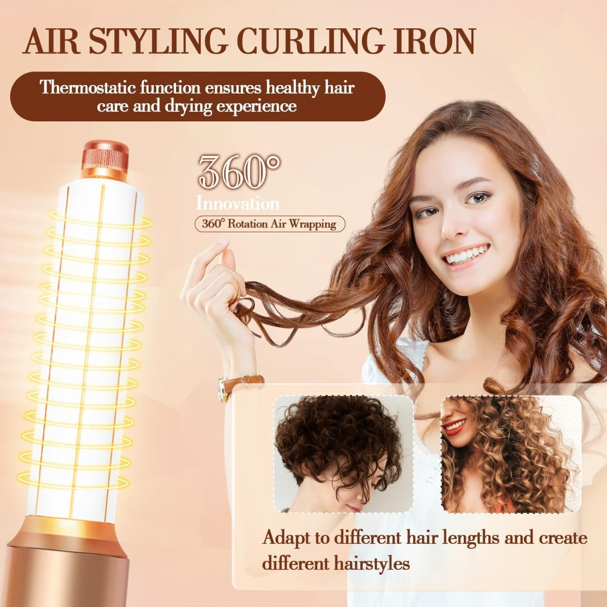 Piastra Keratin 3D Pro 7 in 1 Professionale con Motore da 2000W, Spazzola ad Aria Calda, Arricciacapelli, Volumizzatore e Accessori