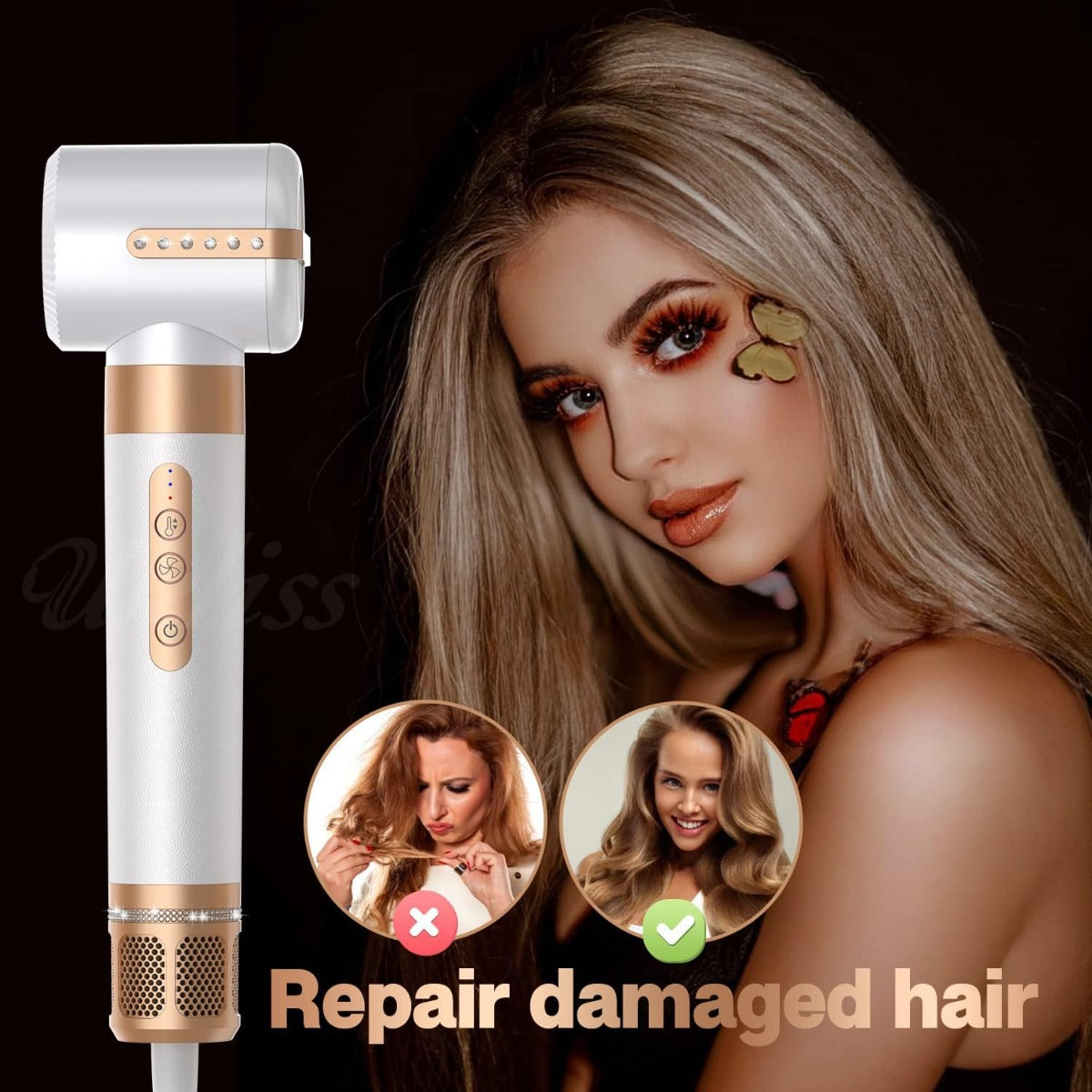 Piastra Keratin 3D Pro 7 in 1 Professionale con Motore da 2000W, Spazzola ad Aria Calda, Arricciacapelli, Volumizzatore e Accessori